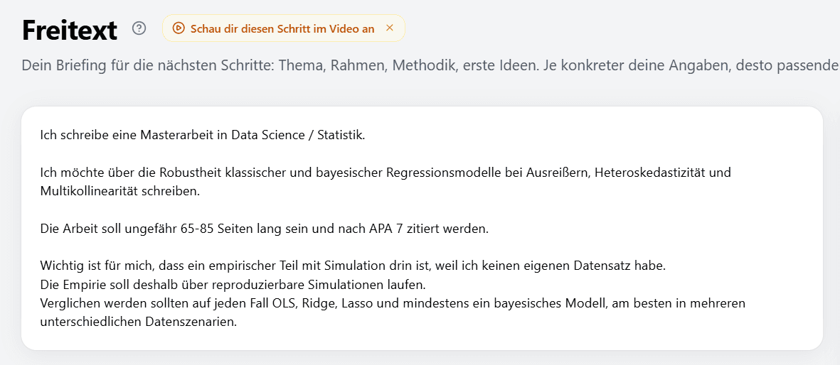 StudyTexter Screenshot: Briefing
